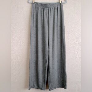 Open Edit Wide Leg Lounge Pants-Elastic Waist-Heather Gray-Womens XS-Casual-Cute